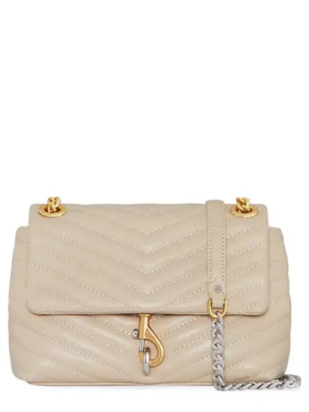 Edie Quilted Leather Convertible Crossbody Bag / Stone